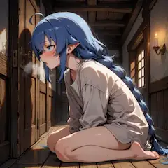 廊下の小さな人影