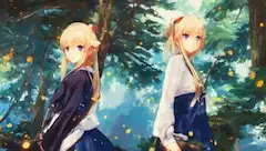 Sister in the woods