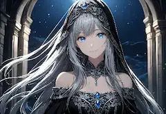 夜空に微笑む銀髪の魔導姫