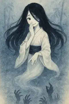 竹林に潜む微笑みの幽霊