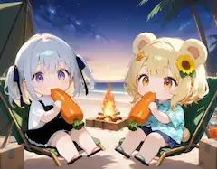 🧸お題「キャンプ」×島活×へねっとさんコラボの巻き🥕🏖
