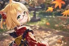 メイちゃんと着物と秋