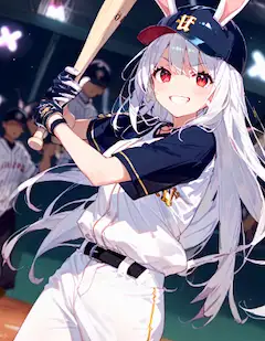 バッター白うさちゃん！