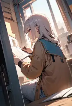 窓辺の少女と夢のスケッチ