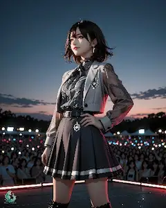 夕闇のステージで輝く少女の挑戦