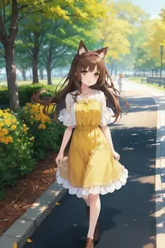 遊歩道を散歩