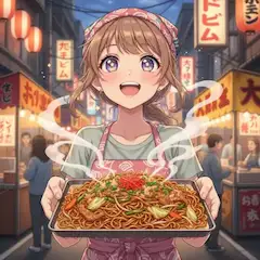 星空の夜市で届ける特製焼きそば