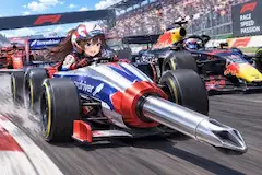 ドライバー型F-1カーに乗る美少女ドライバー