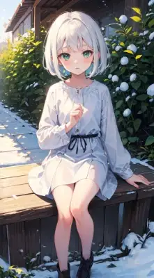 白髪ショート少女