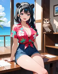 🧸フクロウとイメチェンの巻き🦉🌈🏝