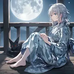 月夜に囁く銀髪の少女