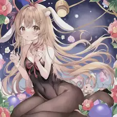 今日のお題は「ドレス」です。,よろしくです。,masterpiece,best q,2 girls wear cute rabbit hood,light brown hair ornament,shoulder length hair,s