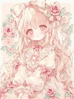 バラの庭で囁く少女の秘密。