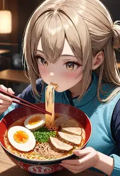 ラーメンに夢中な午後のひととき