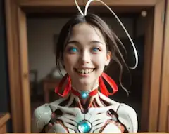 修繕。心が芽生えたロボット少女の微笑み