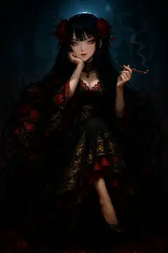 薔薇の森に潜む黒髪の魔女