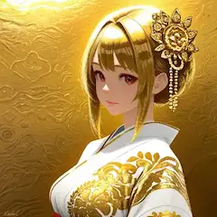 黄金の着物美女