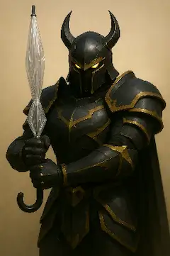最強の武器を構える暗黒の騎士