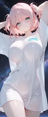 星空の下のピンクストレッチ