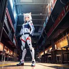 少女と戦闘スーツ