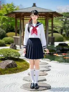 セーラー服のカタログ撮影
