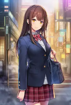 霧の街角で出会う少女の微笑み