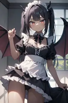 ちっちゃな魔龍皇陛下、ゆめかわ？メイドになる　　〜『残念王女記番外編』AIピクターズ版