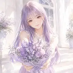 [2枚]お花をどうぞ💜（ラベンダーちゃん）