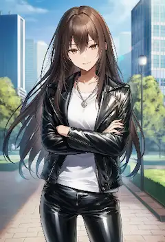 黒革に包まれた街角の微笑み