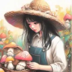 キノコの収穫