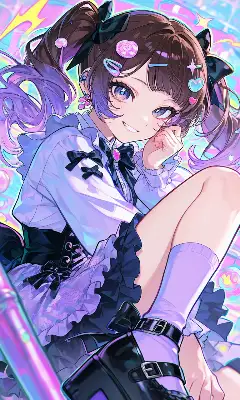 カラフルツインテール少女