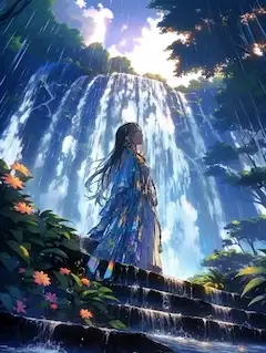 瀑布のサマードレス