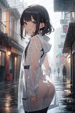 裸レインコート