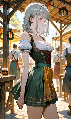 銀髪ショート　ディアンドル