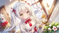 雪窓辺の少女と冬の贈り物