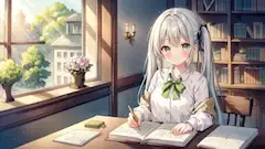 窓辺の少女と魔法のノート