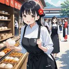 夏祭りの饅頭屋娘と甘い出会い