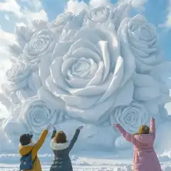 ばらの雪像