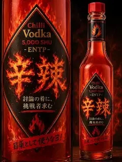 炎に包まれる辛辣ウォッカ