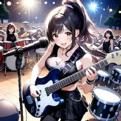ステージの熱きギタリスト