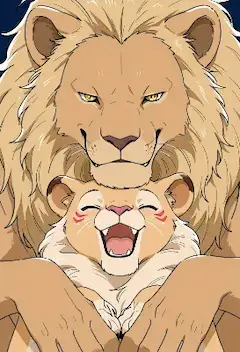 サバンナの王と小さな笑顔
