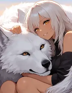 銀髪少女と白狼の絆