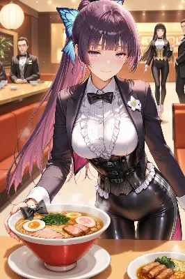 蝶の髪飾りと至福の一杯