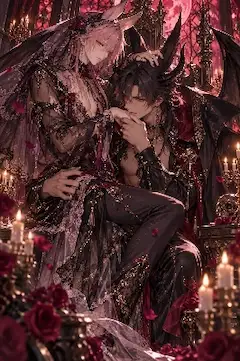 紅月と二人の影