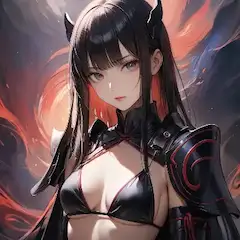 炎に舞う黒髪の悪魔