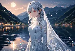 星降る夜の銀髪花嫁