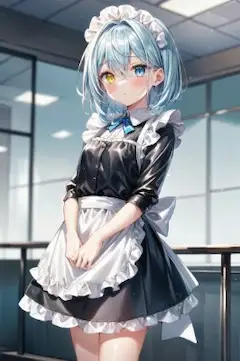 オッドアイのメイド少女