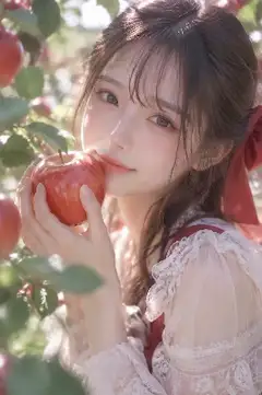 儚いアップル娘の微笑み
