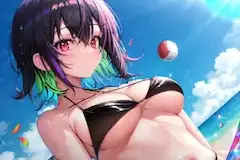 野生のビキニのおねえさん