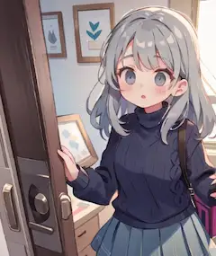 少女とドア